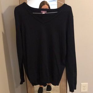 Navy sweater with elbow patches